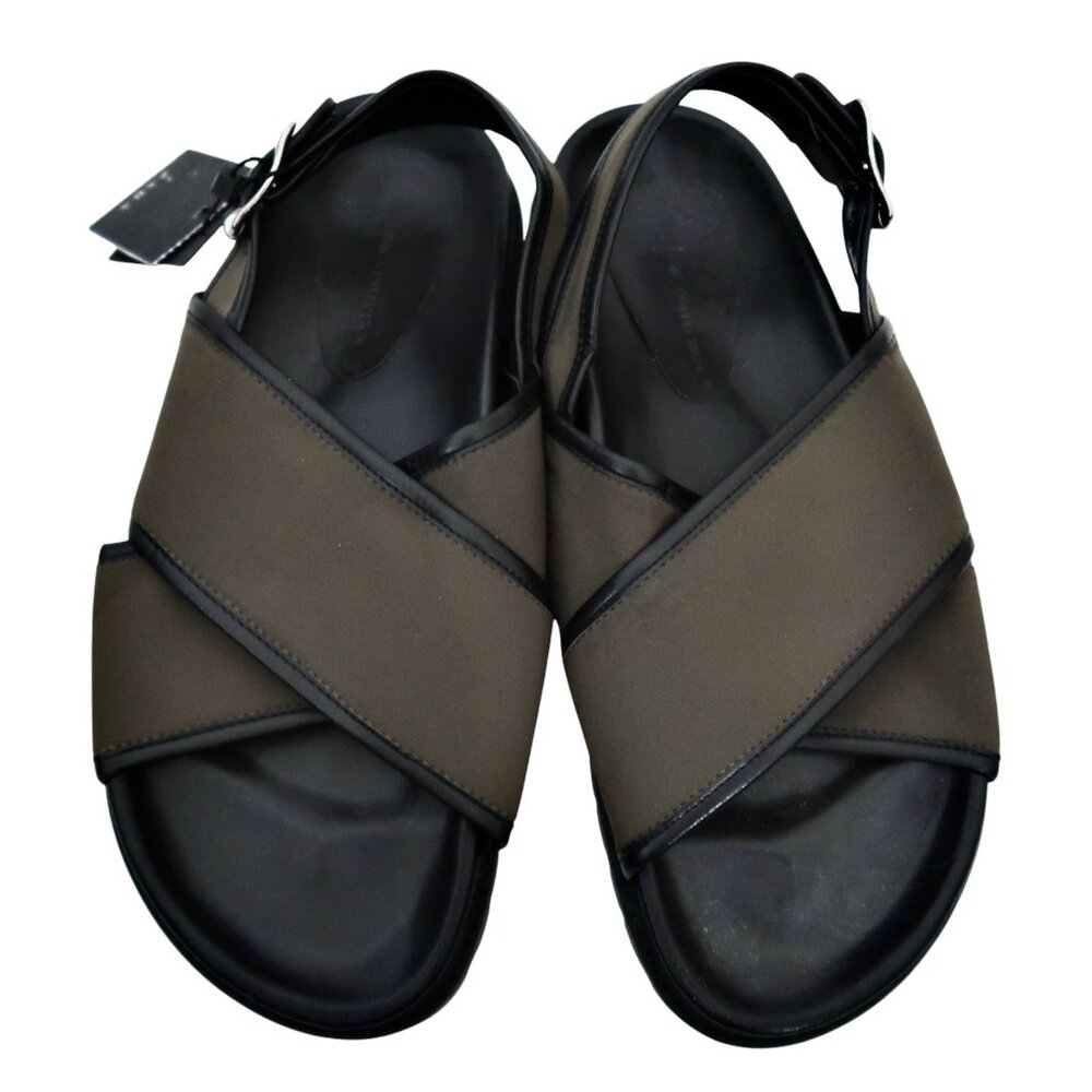 ZARA microfiber crisscross strap sandals NWT EU 39 US 8 Olive green